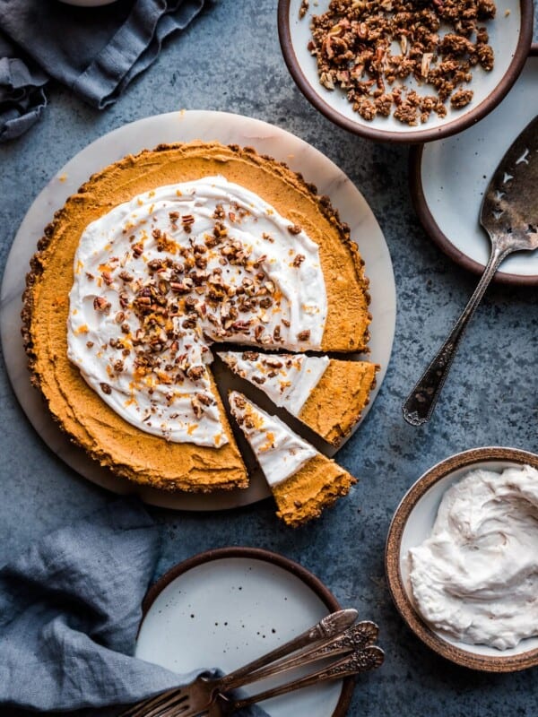 sliced pumpkin cream tart