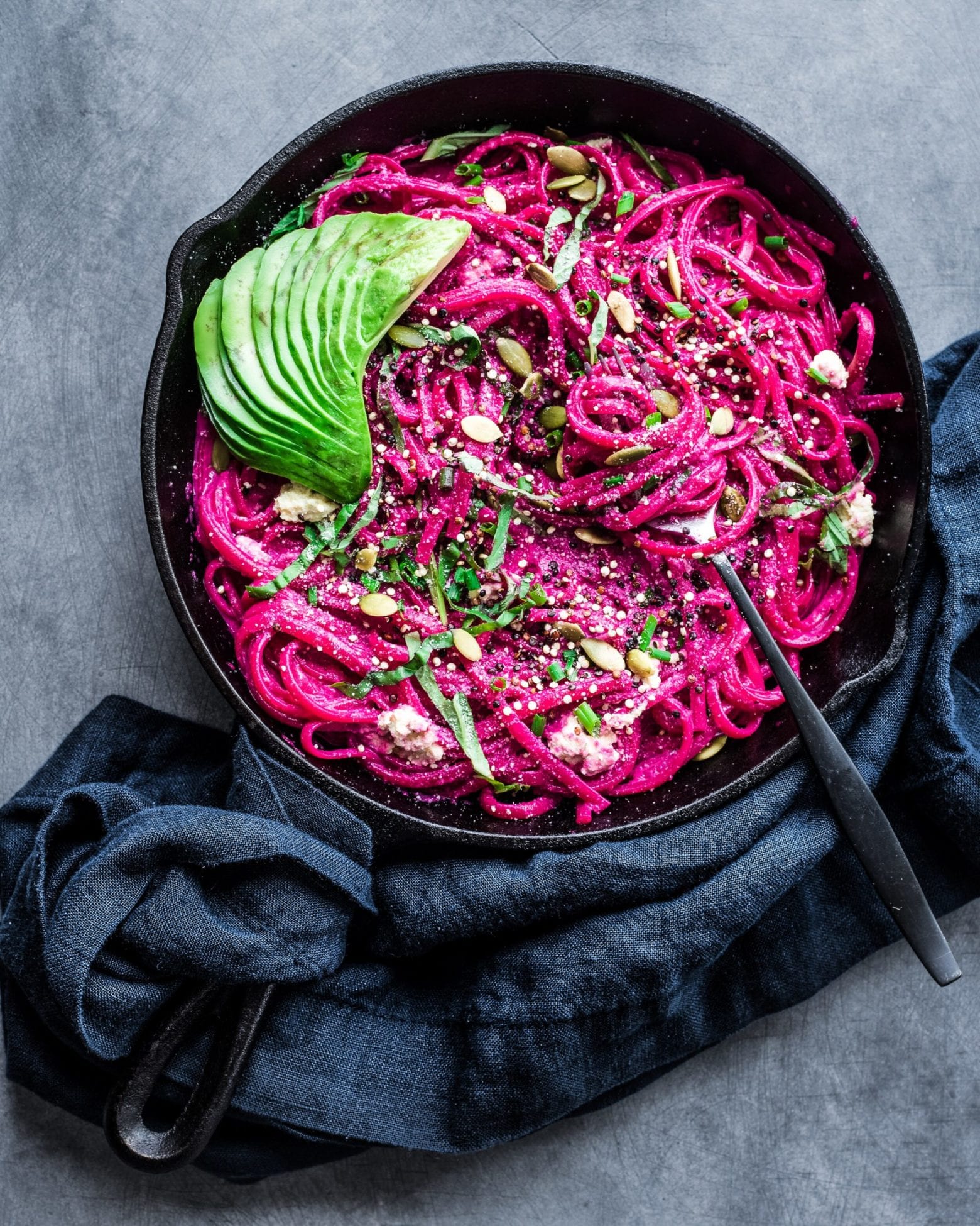 Vegan Beet Alfredo with Lemon-Basil Ricotta - Rainbow Plant Life