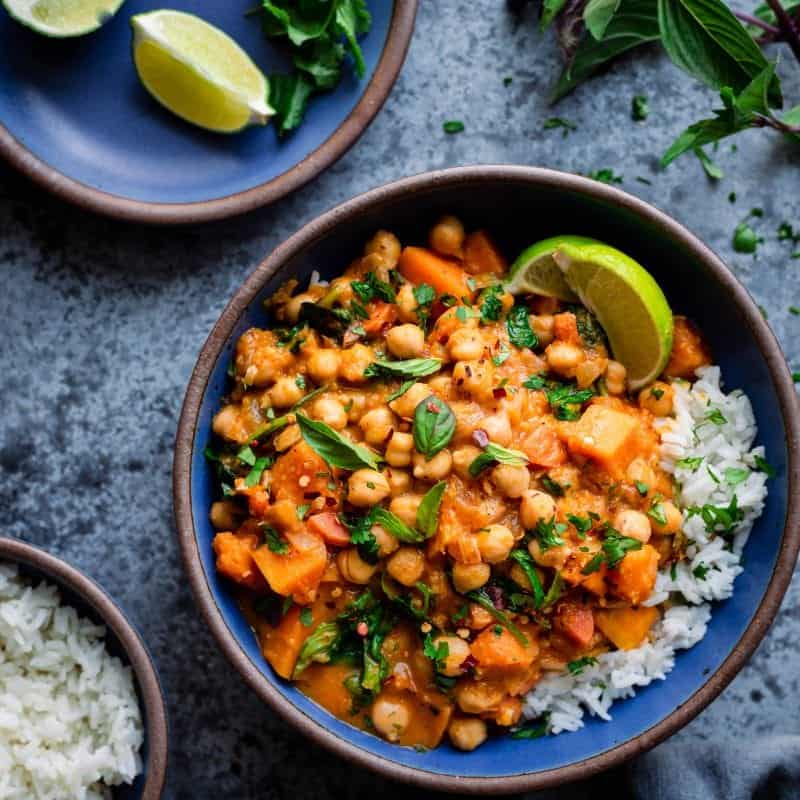 Thai Butternut Squash Curry with Chickpeas Rainbow Plant Life