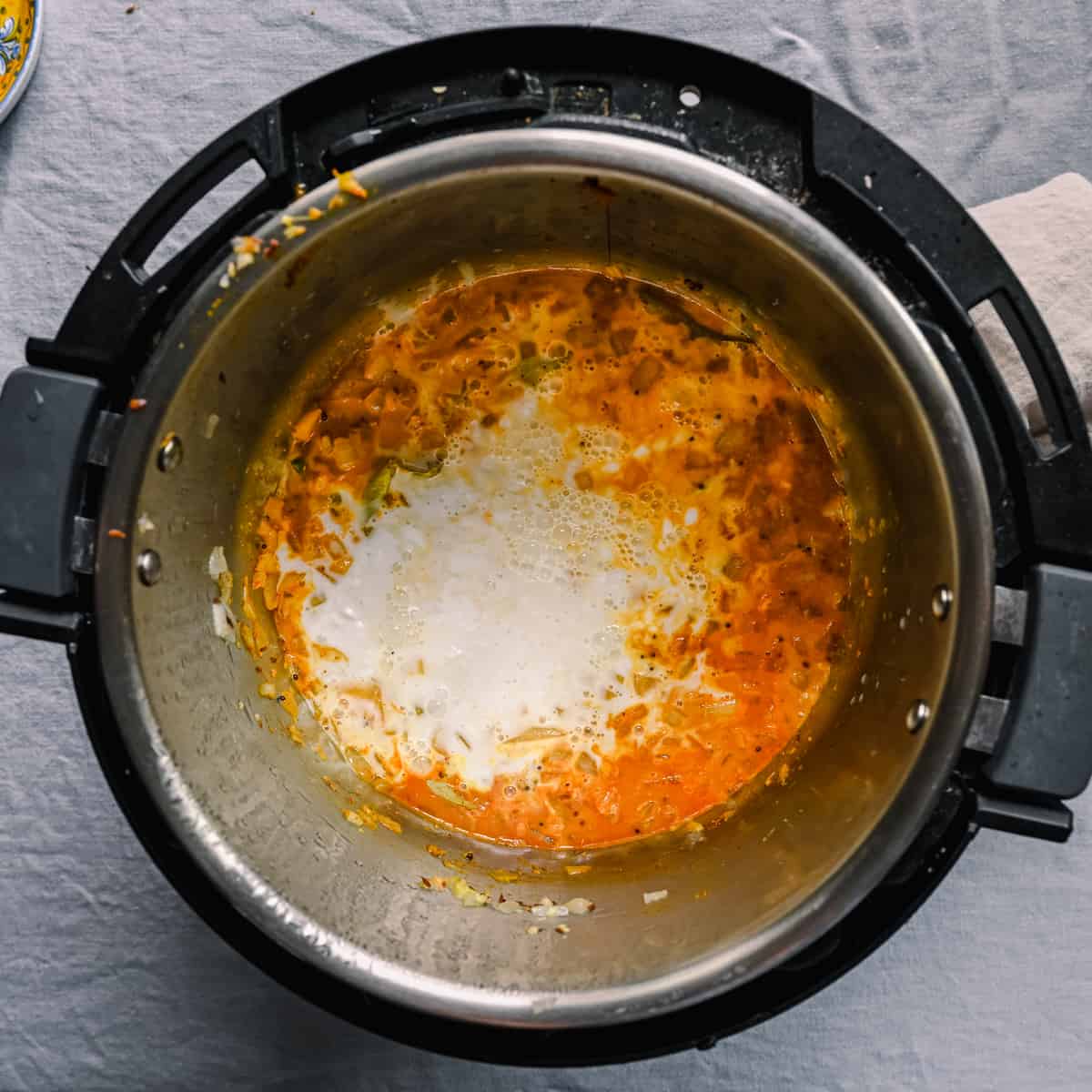coconut milk and indian masala spices in instant pot