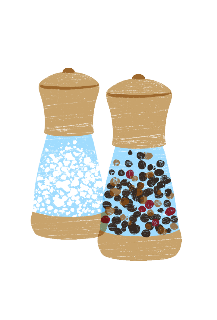 salt and pepper containers.