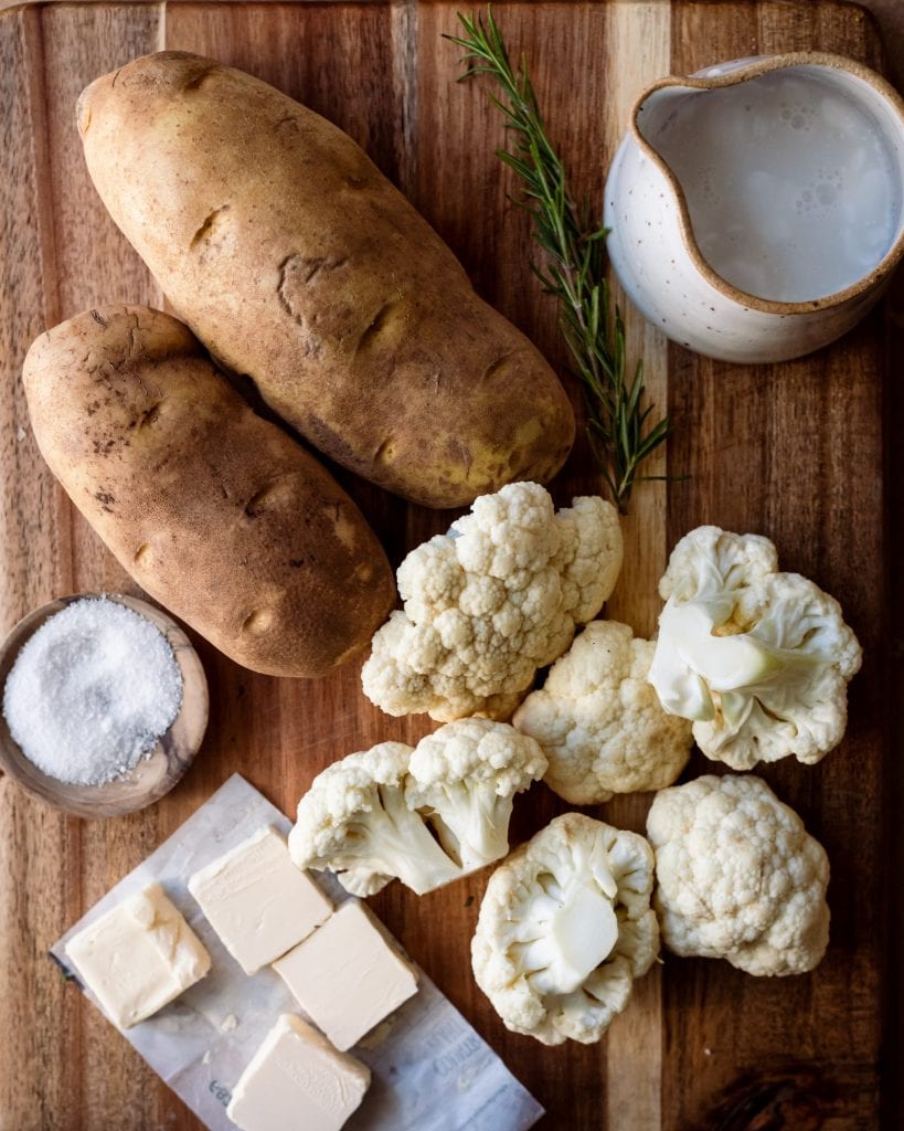 mashed cauliflower potato topping - ingredients