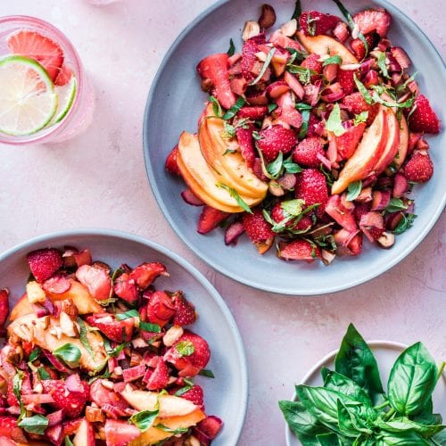 Healthy Vegan Strawberry Rhubarb Salad