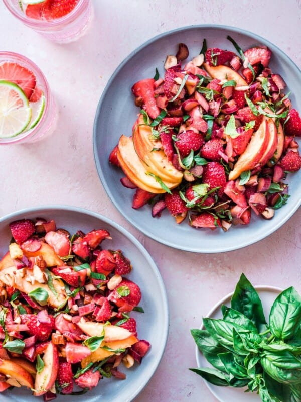Healthy Vegan Strawberry Rhubarb Salad