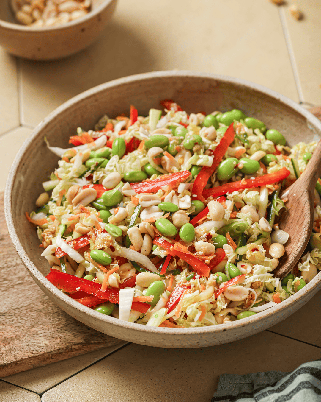bowl of napa cabbage salad.
