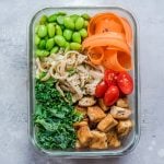 Tuesday: High-Protein Noodle Bowl with Creamy Hummus Sauce