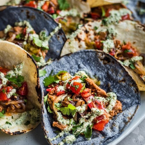 Easy Vegan Tacos with Smoky Cashew Crema