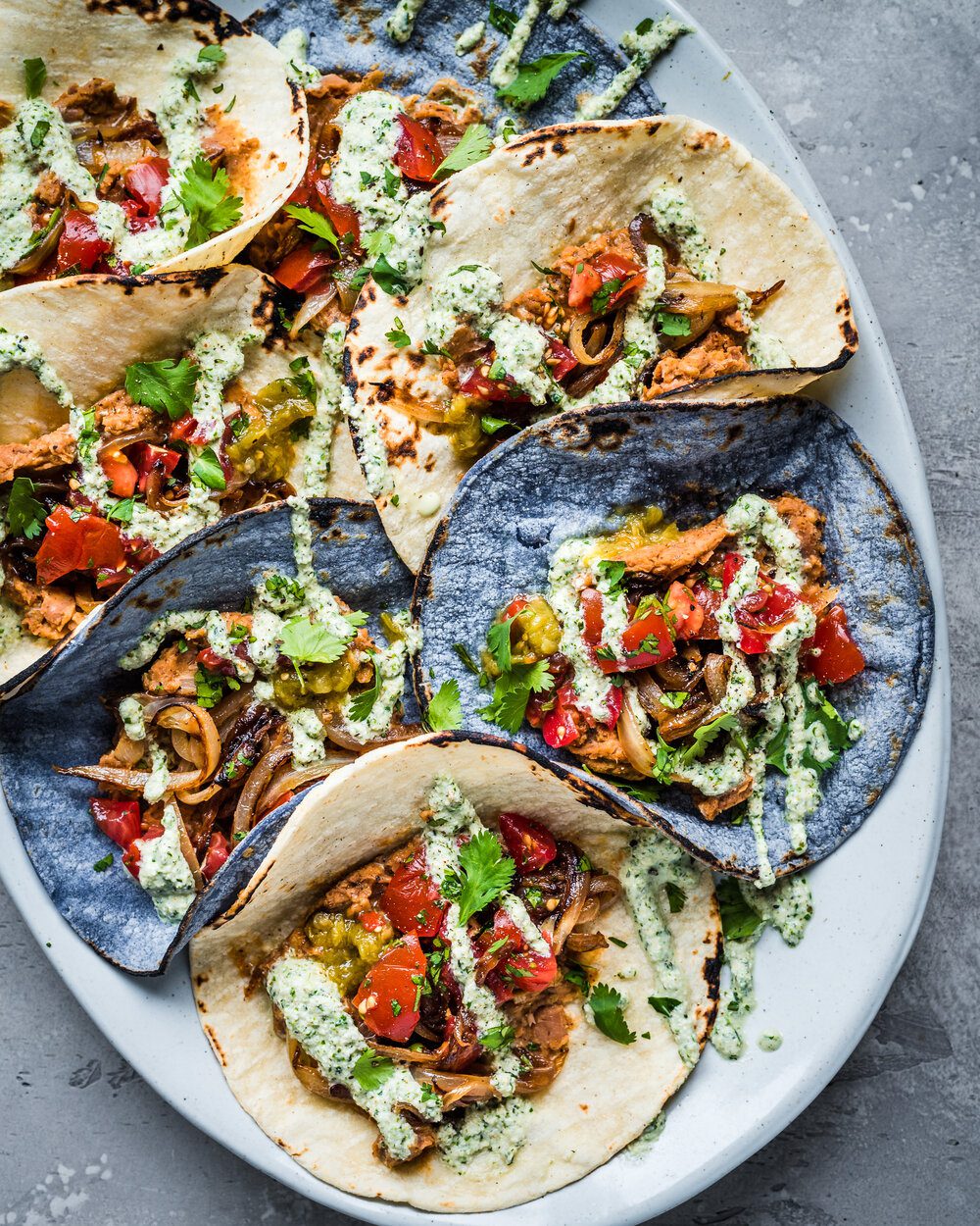 Easy Vegan Tacos with Smoky Cashew Crema