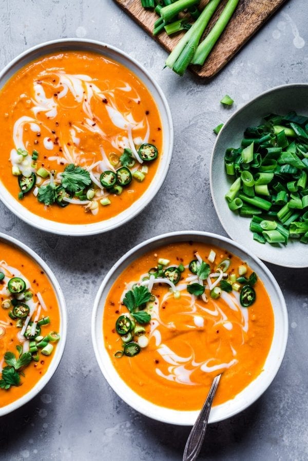 Instant Pot Thai Red Curry Sweet Potato Soup - Rainbow Plant Life