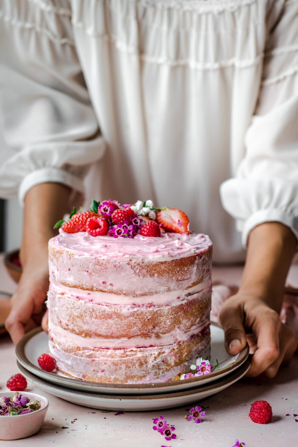 Vegan Vanilla Layer Cake with Raspberry Jam