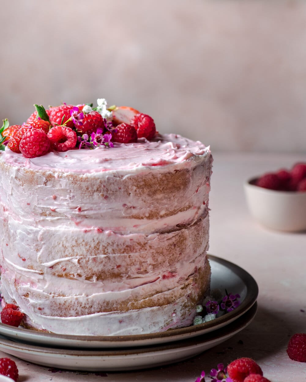 Vegan Vanilla Layer Cake with Raspberry Jam