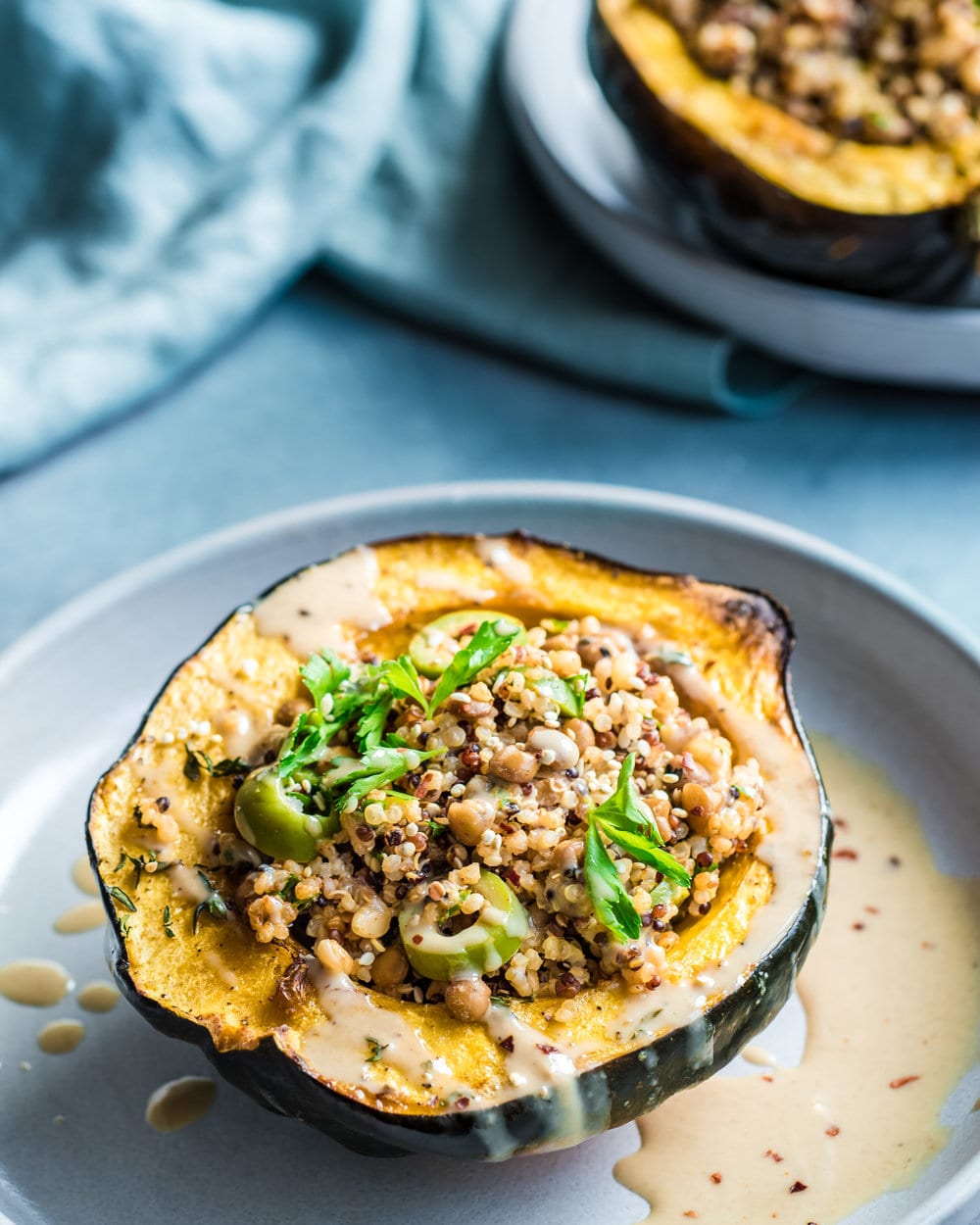 Low FODMAP Quinoa-Stuffed Acorn Squash