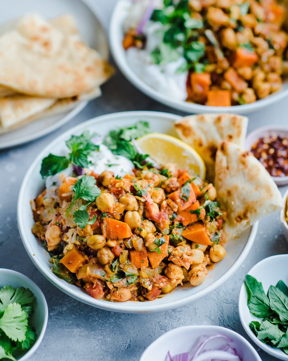 Indian Chickpea Sweet Potato Stew (Vegan, Gluten-Free)