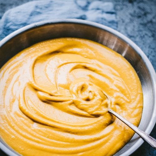 Nut-Free Vegan Cheese Sauce in a bowl.