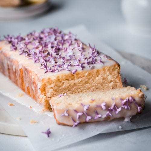 Vegan Lilac Lemon Cake