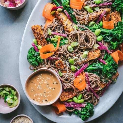 Vegan Sesame-Cashew Soba Noodle Salad