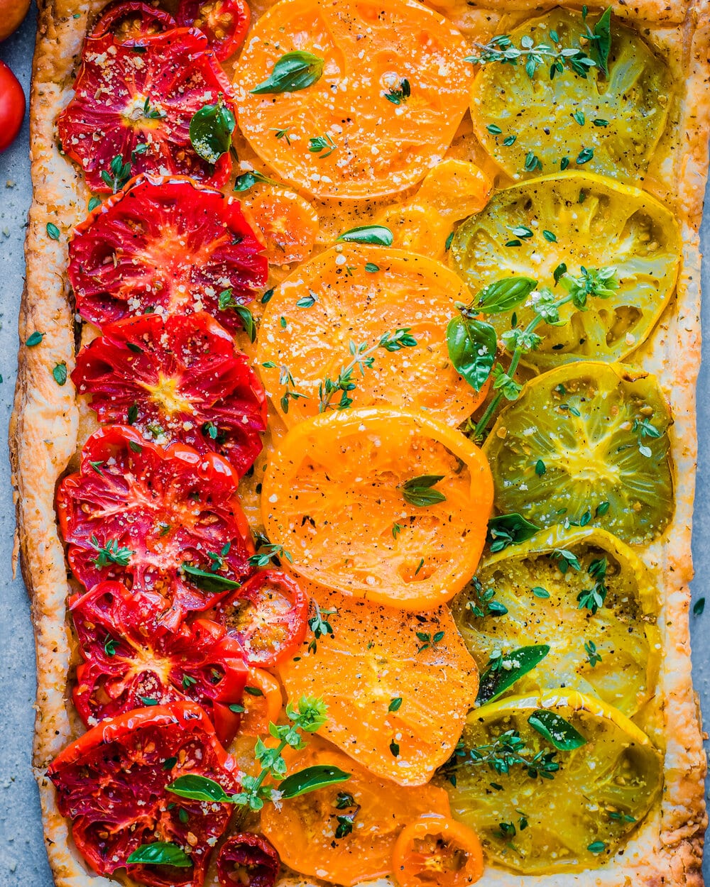 Cheesy Heirloom Tomato Tart (Vegan)