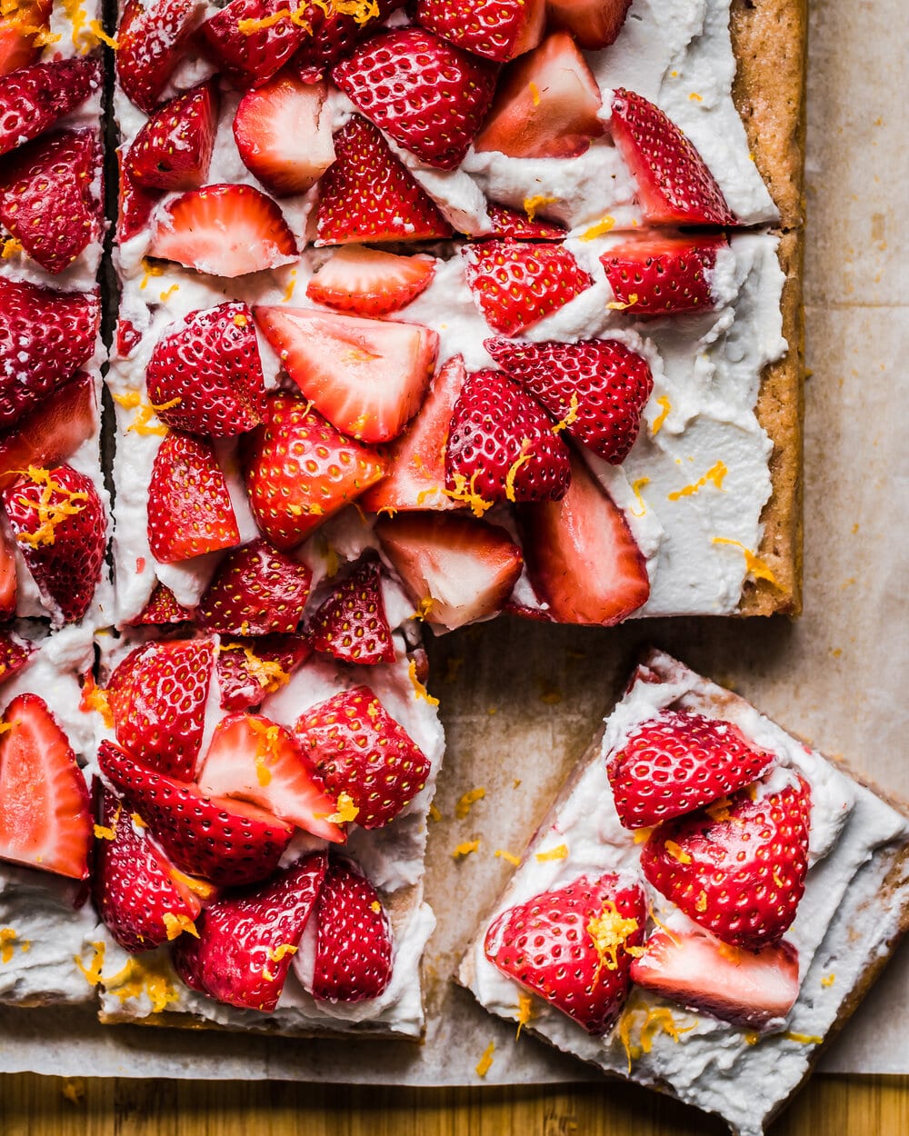 Vegan Strawberries and Cream Sheet Cake