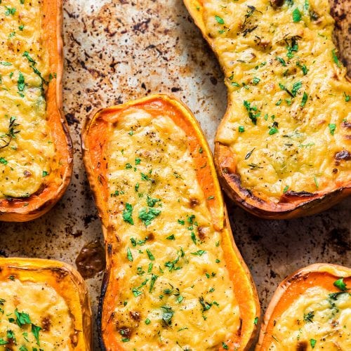 Cheesy Baked Butternut Squash (Vegan) - Rainbow Plant Life