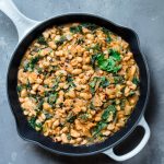 white beans and kale in skillet