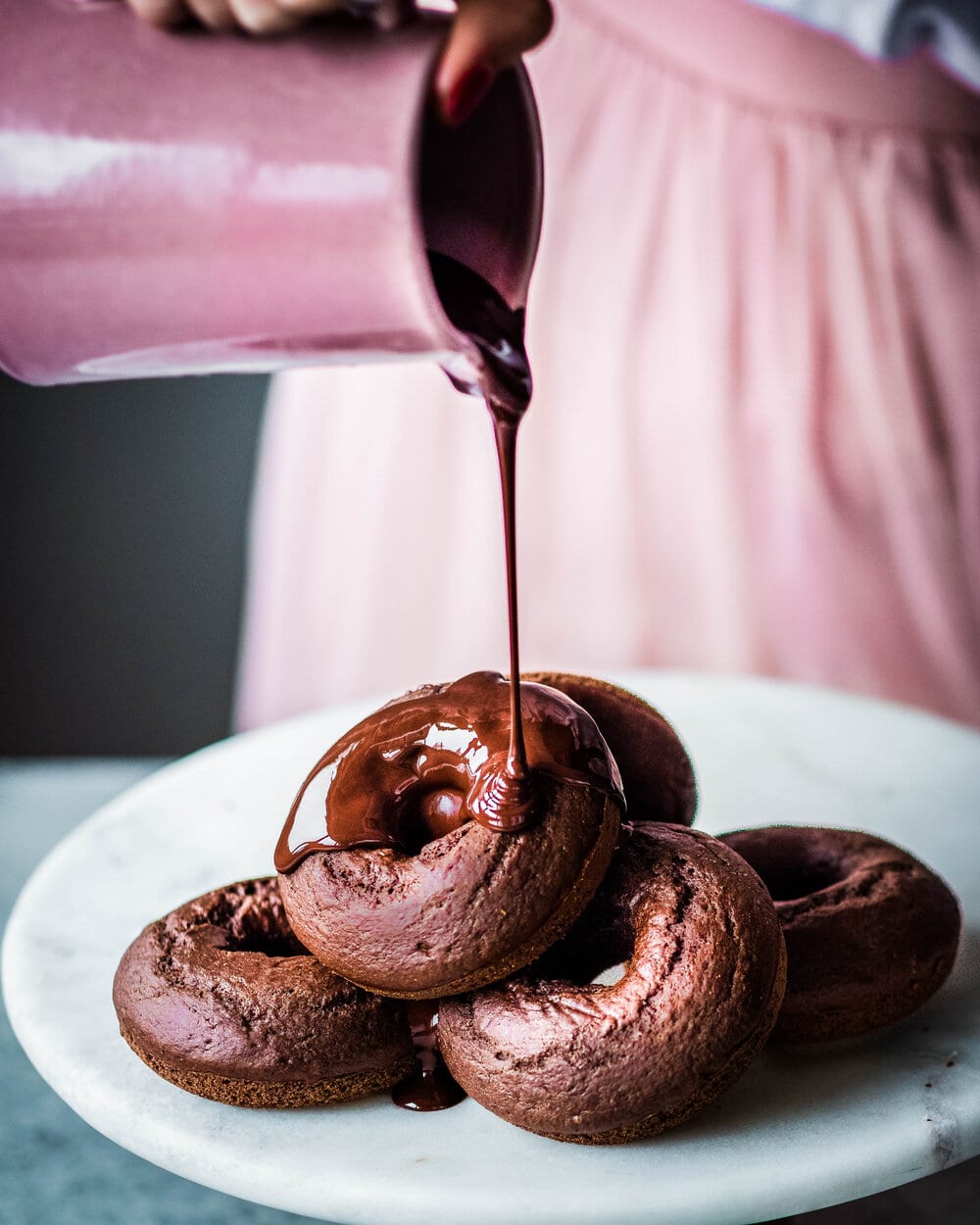 Valentine's Day Vegan Chocolate Donuts