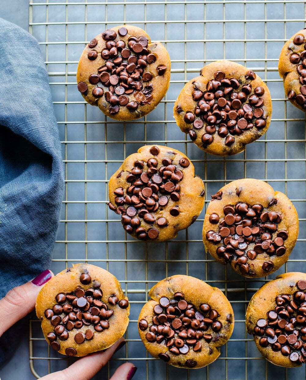 Vegan Pumpkin Tahini Chocolate Chip Muffins