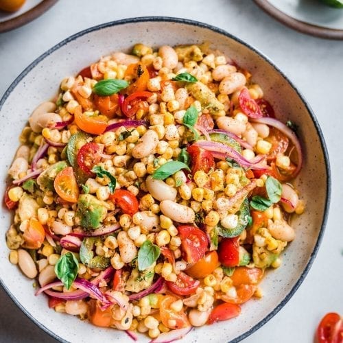 Charred Corn Salad with White Beans - Rainbow Plant Life