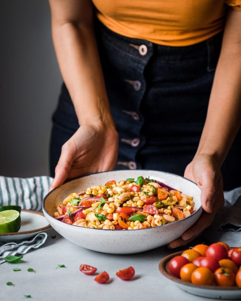 Charred Corn Salad with White Beans Rainbow Plant Life
