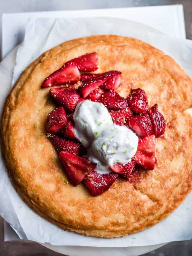 Vegan Dutch Baby with Roasted Strawberries Rainbow Plant Life