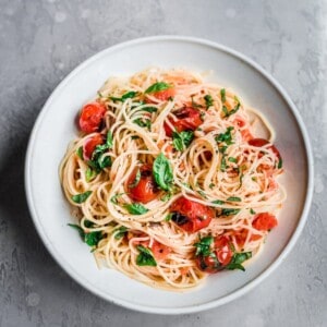 Fresh Tomato Pasta with Charred Cherry Tomatoes