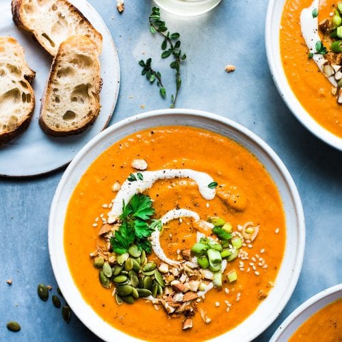 Spicy Instant Pot Carrot Harissa Soup