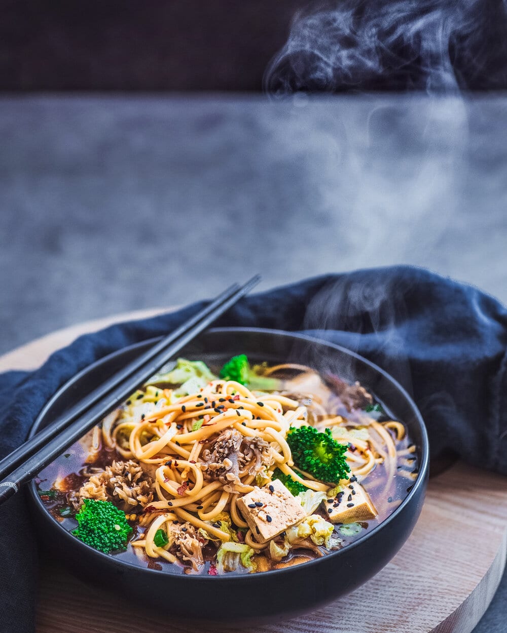Vegan Mushroom Udon Noodle Soup