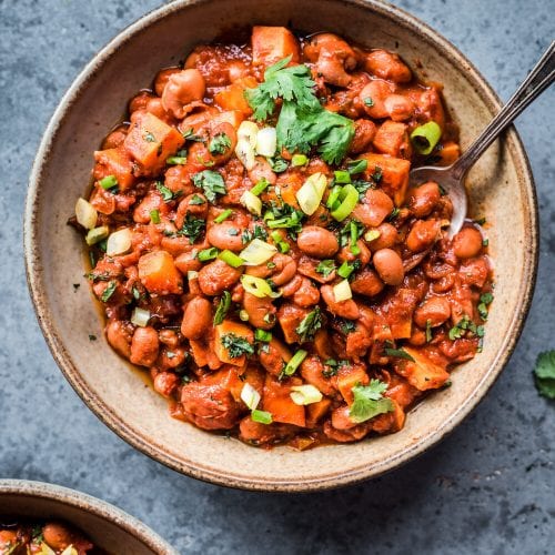 Smoky Sweet Potato and Pinto Bean Chili