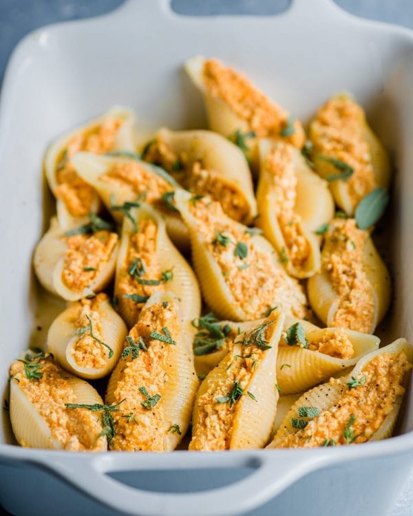 Vegan Pumpkin Ricotta Stuffed Shells - Rainbow Plant Life