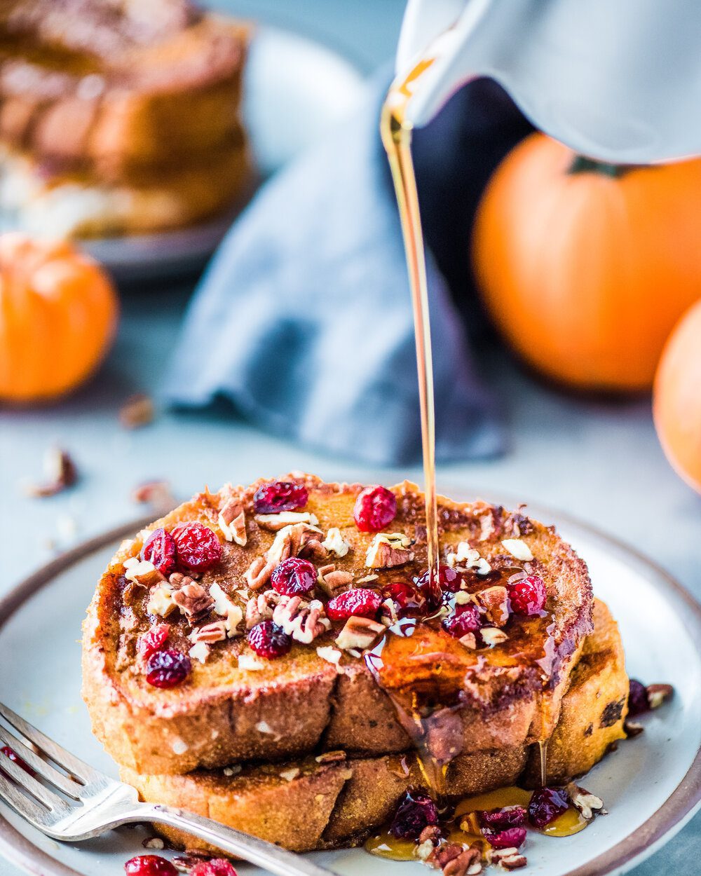 Vegan Pumpkin Stuffed French Toast