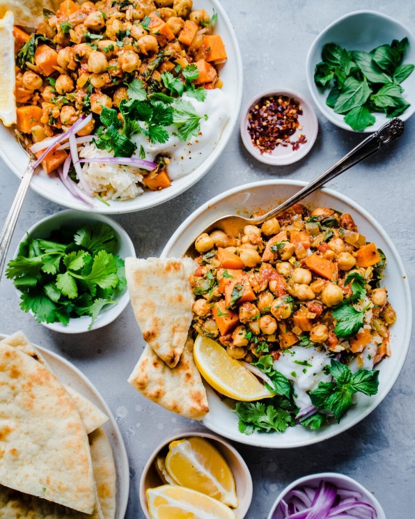 Indian Chickpea Sweet Potato Stew (Vegan, Gluten-Free)