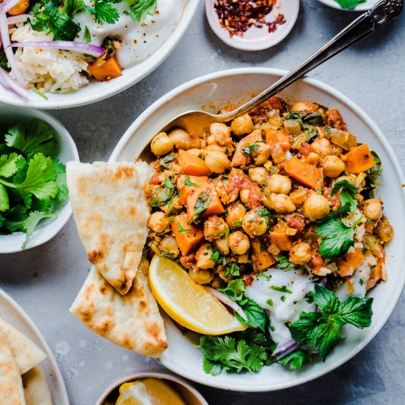 Indian Chickpea Sweet Potato Stew - Rainbow Plant Life