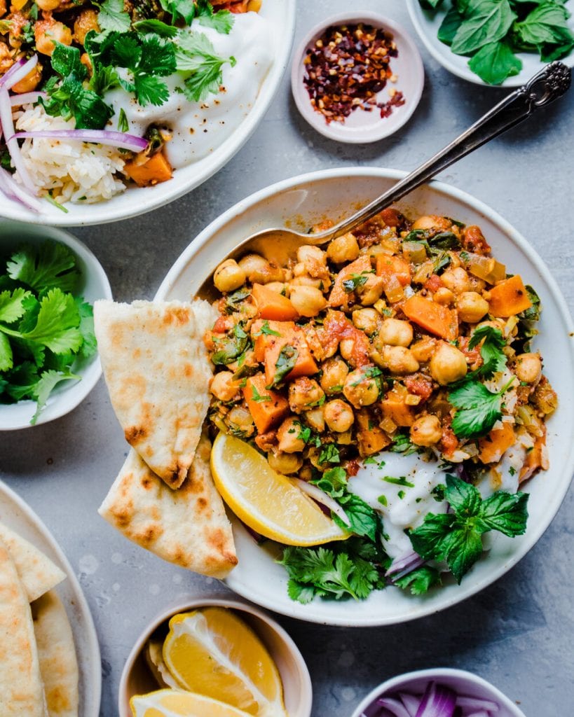 Indian Chickpea Sweet Potato Stew (Vegan, Gluten-Free)