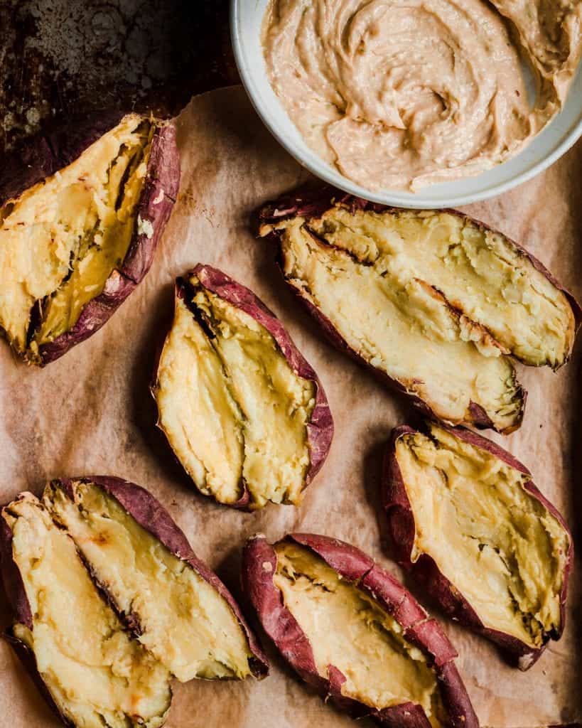 Baked Japanese Sweet Potatoes with Miso Tahini Butter Rainbow Plant Life