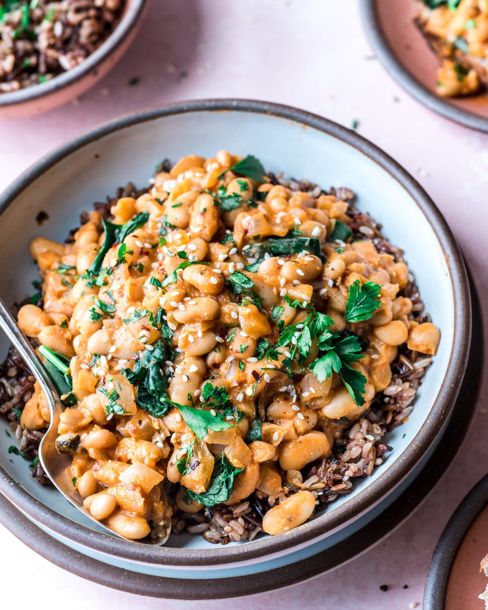 Creamy White Beans with Kale and Wild Rice