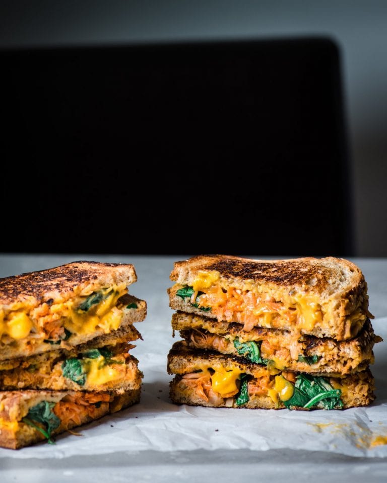 Buffalo Jackfruit Vegan Grilled Cheese - Rainbow Plant Life