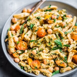Creamy Vegan Zucchini Pesto Pasta