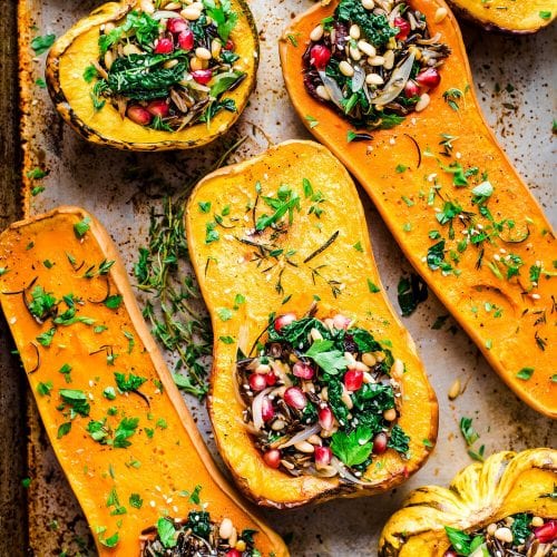 Vegan Wild Rice Stuffed Squash