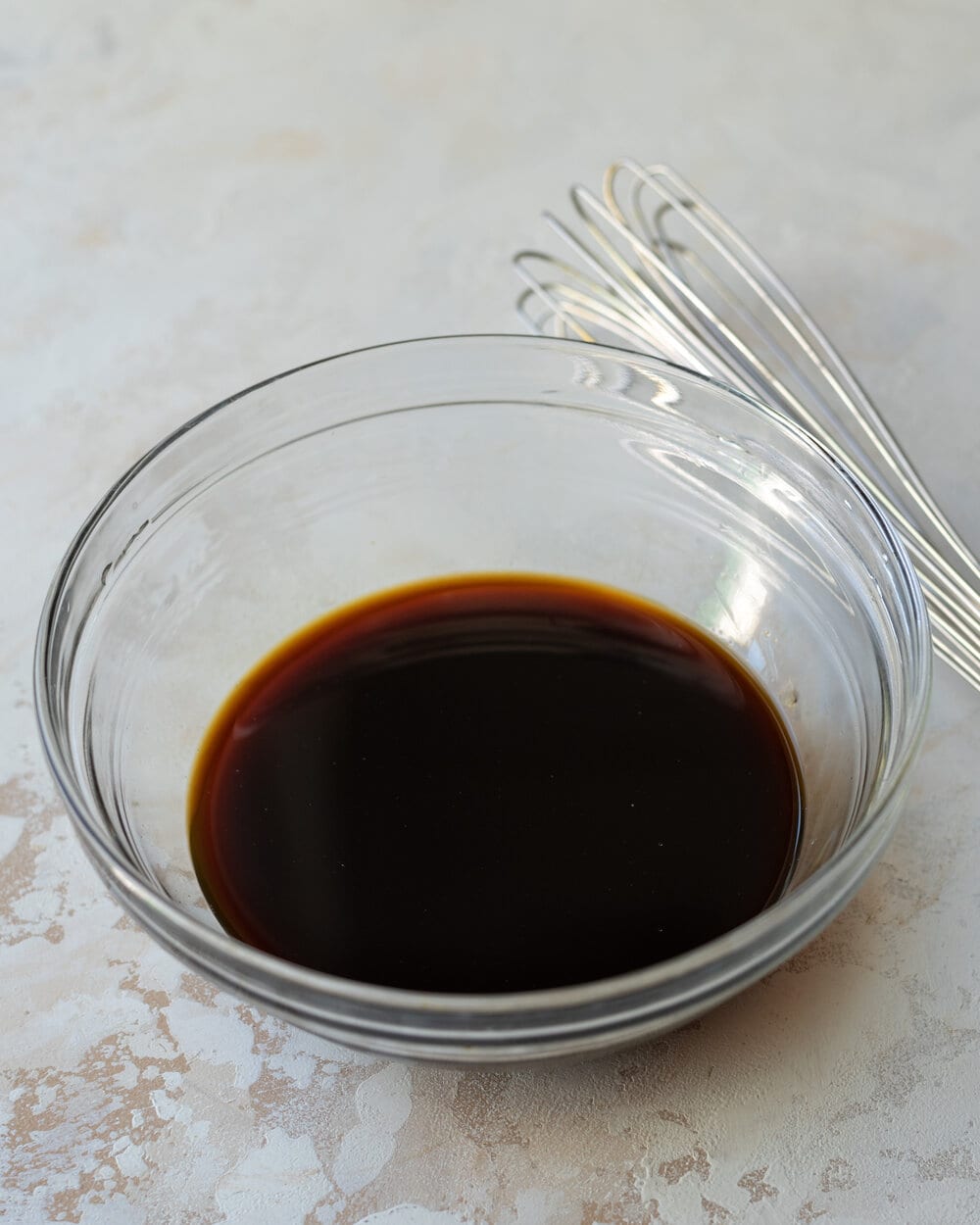 hot coffee and molasses in a glass bowl.
