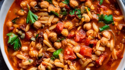 Instant Pot Chickpea Orzo Soup