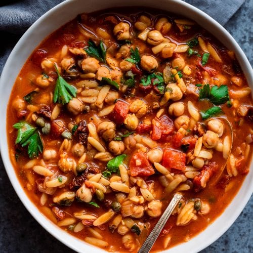 Instant Pot Chickpea Orzo Soup