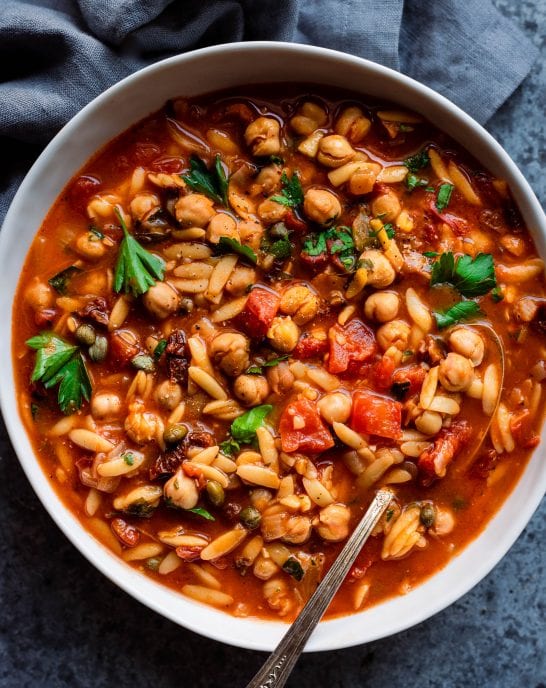 Instant Pot Chickpea Orzo Soup