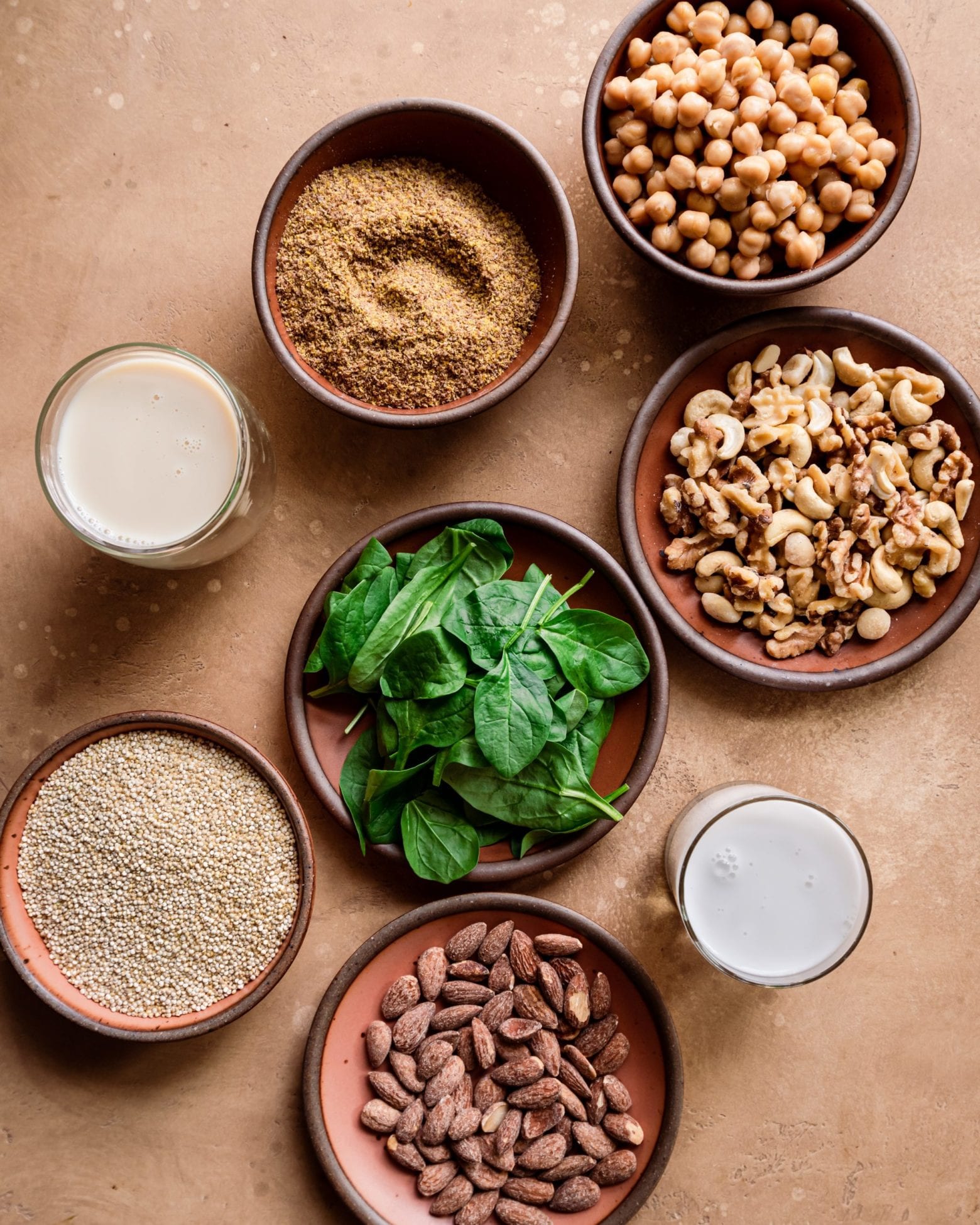 Veganuary tips. healthy plant based staples and spinach. 