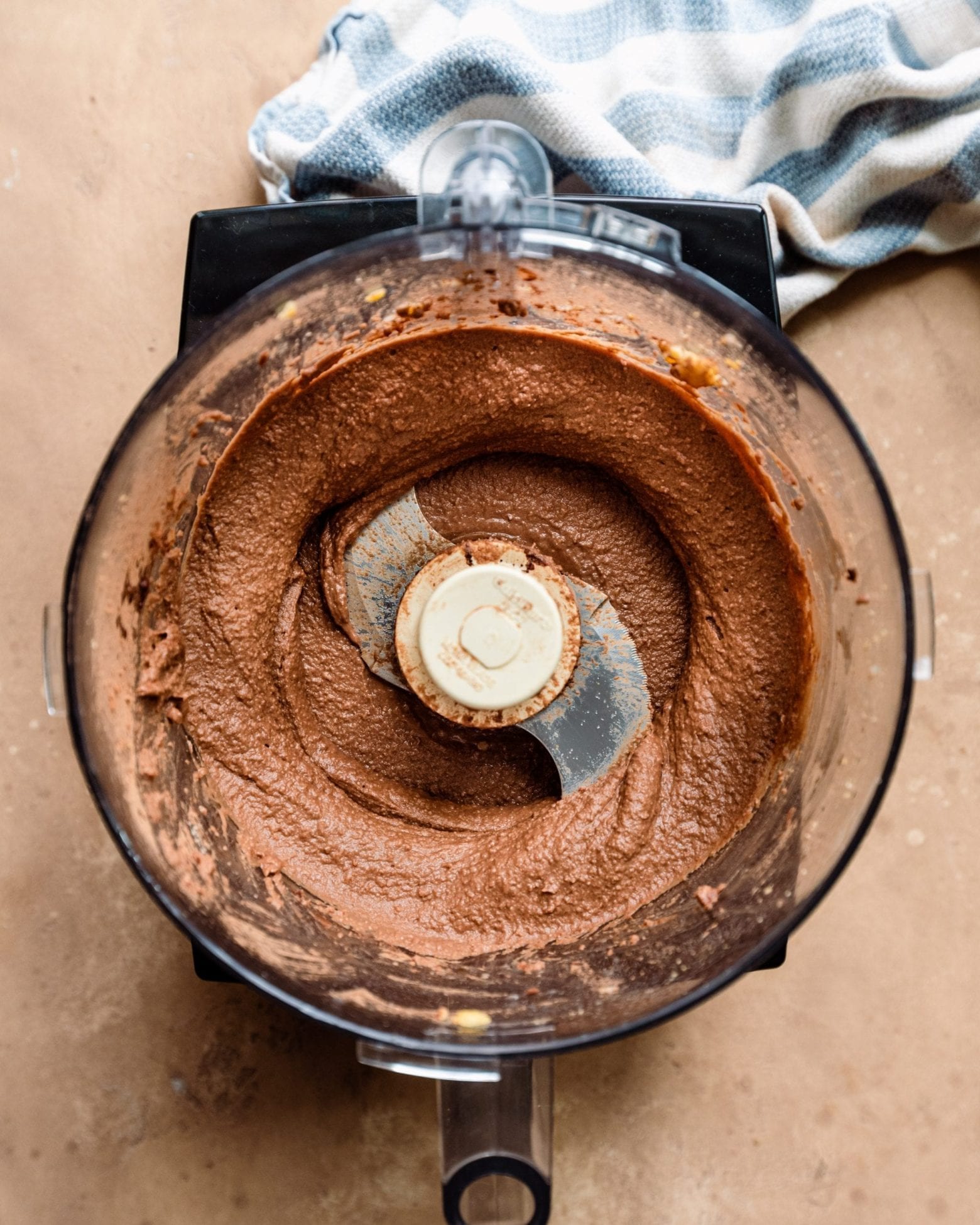 dessert chocolate hummus in food processor