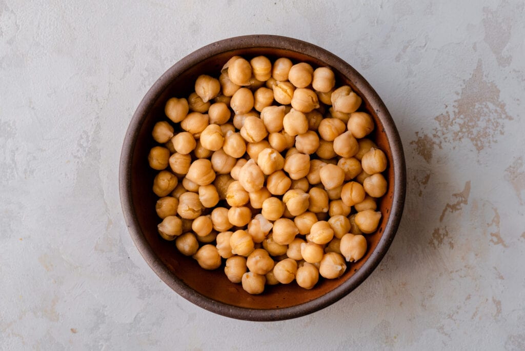 canned chickpeas in bowl